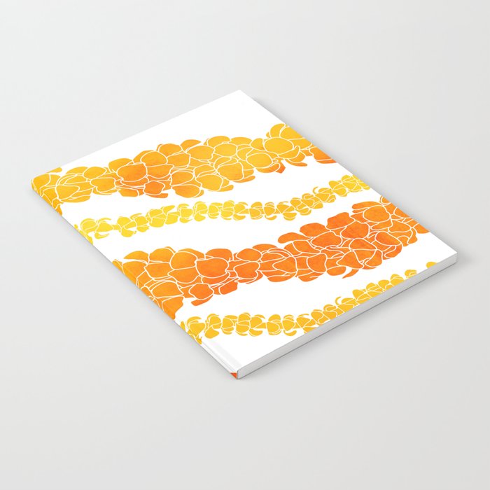 Puakenikeni lei art on white Notebook Gallery Image 1