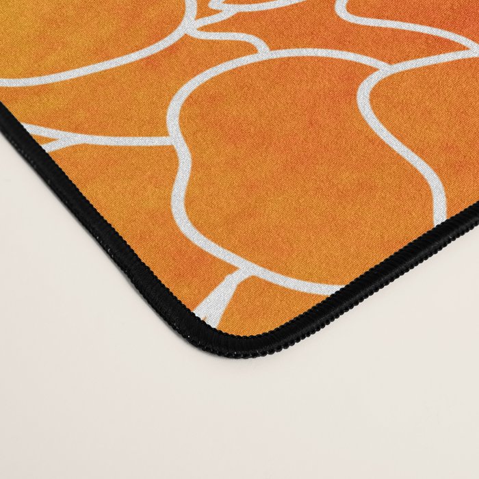 Puakenikeni lei art on white Desk Mat Gallery Image 4