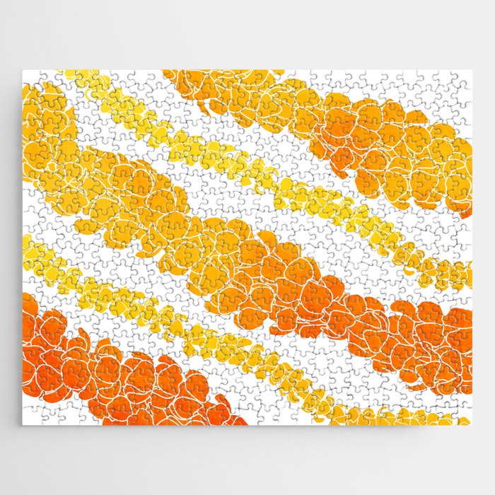 Puakenikeni lei art on white Jigsaw Puzzle Gallery Image 1