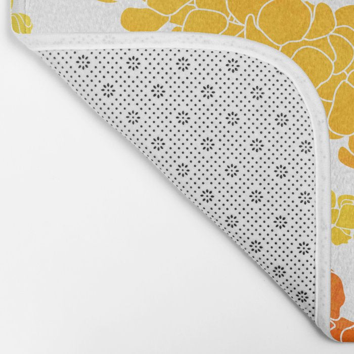 Puakenikeni lei art on white Bath Mat Gallery Image 2
