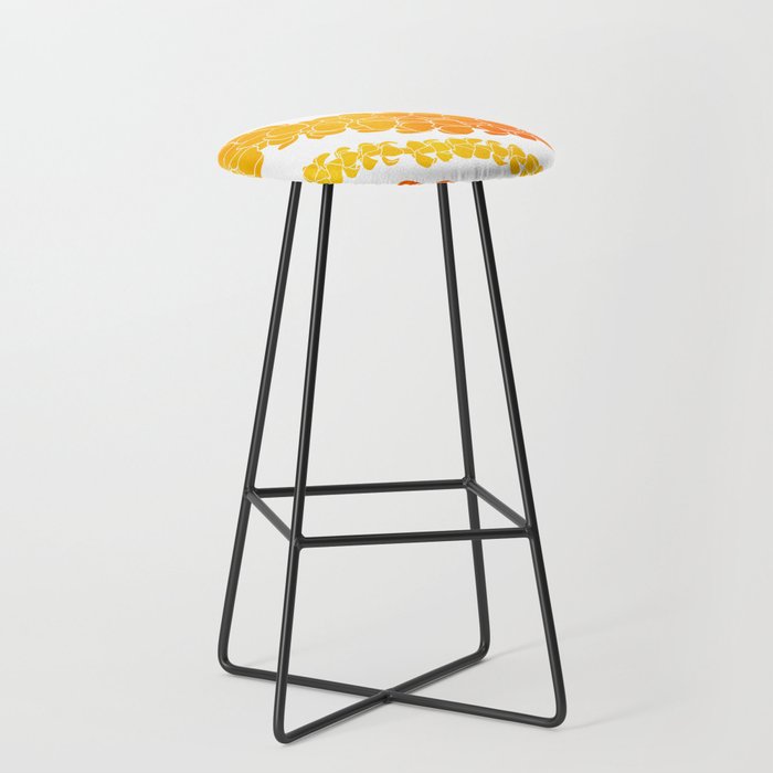 Puakenikeni lei art on white Stool Gallery Image 1