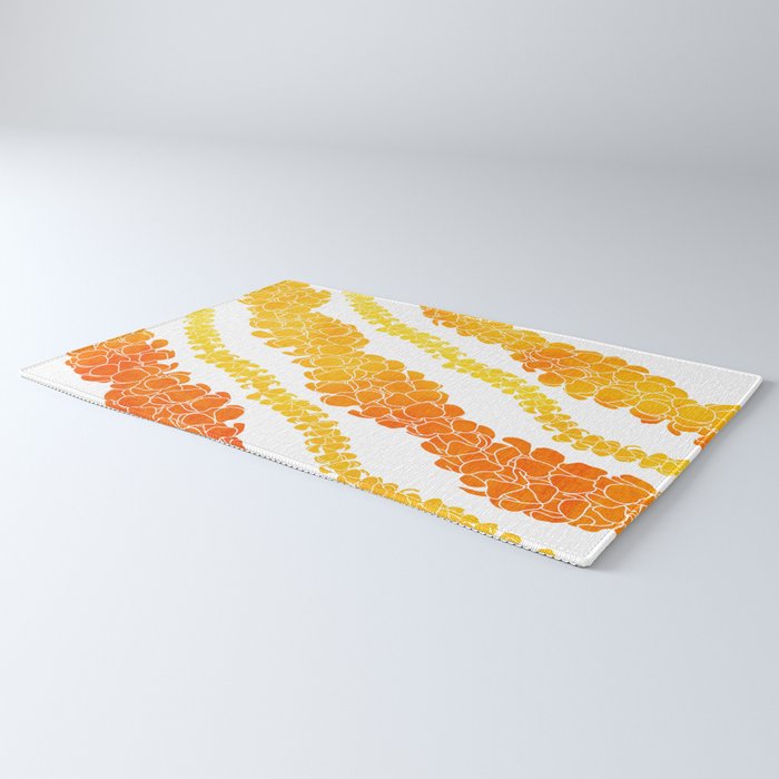 Puakenikeni lei art on white Rug Gallery Image 3