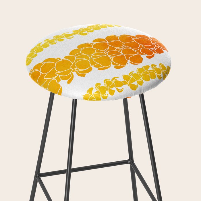Puakenikeni lei art on white Stool Gallery Image 2
