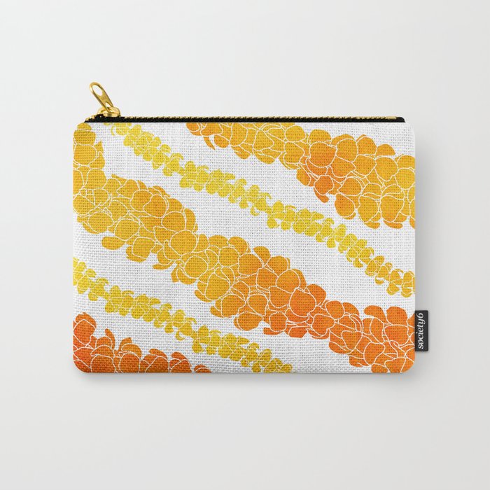 Puakenikeni lei art on white Carry All Pouch Gallery Image 1