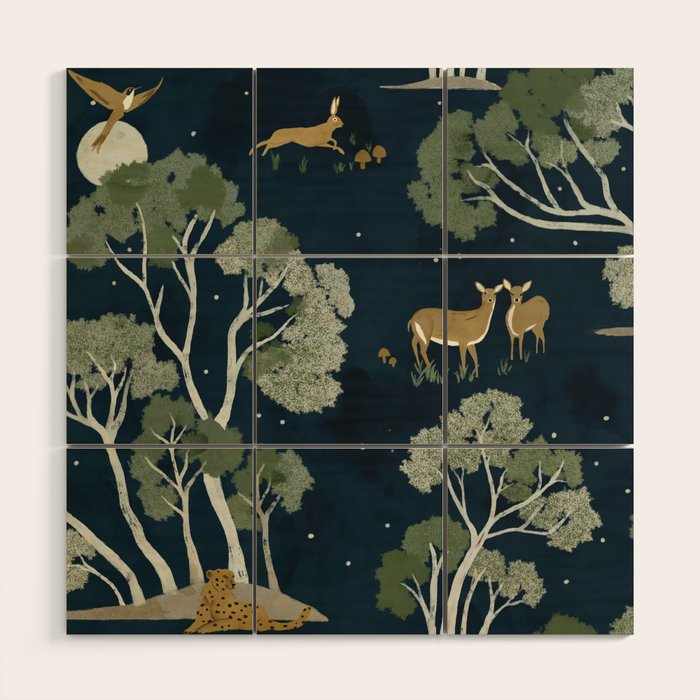 A Forest Awakens Full Moon Wood Wall Art Gallery Image 1