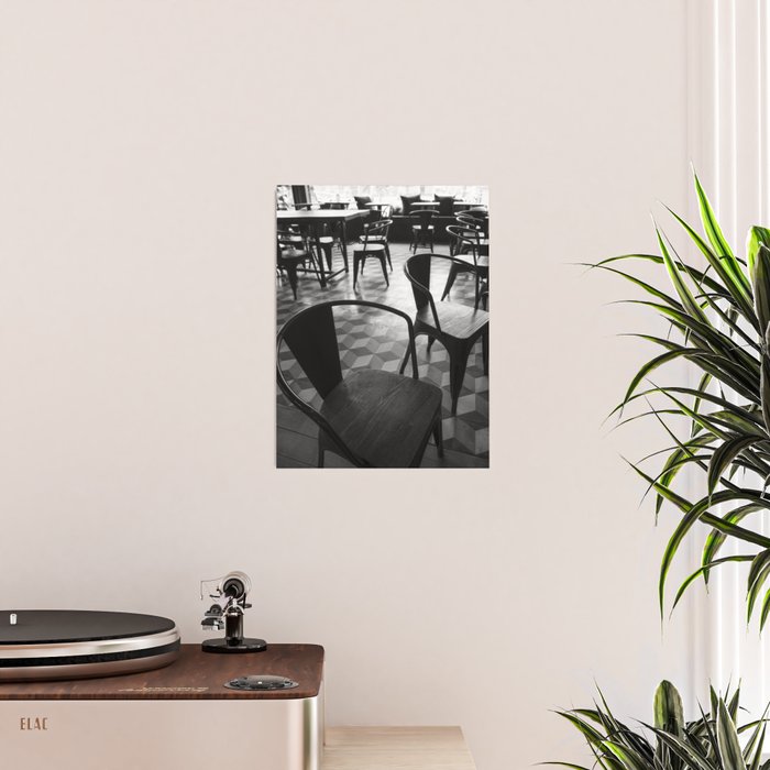 Parisian Cafe in Black and White - French Taste Photography for Paris Lovers Poster Gallery Image 2