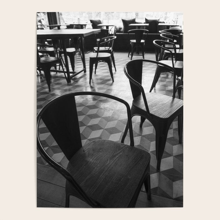 Parisian Cafe in Black and White - French Taste Photography for Paris Lovers Poster Gallery Image 4