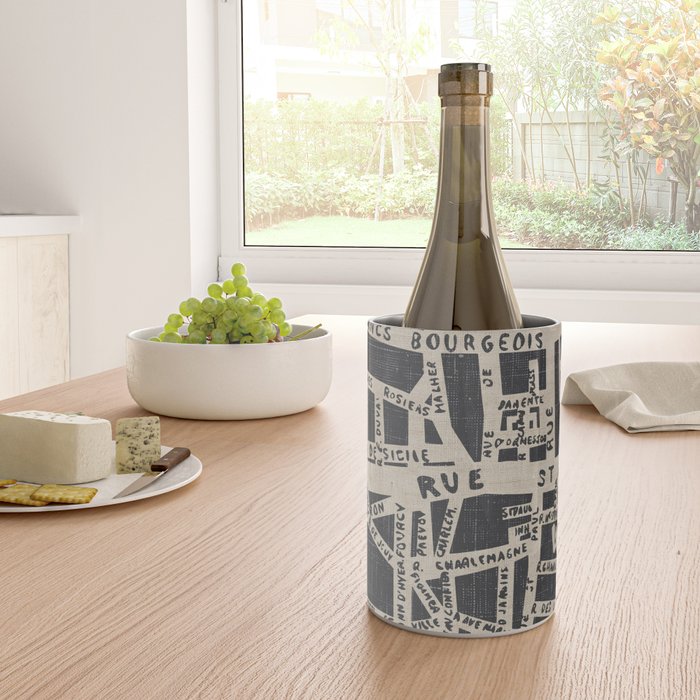 PARIS MAP BLACK RUSTIC Wine Chiller Gallery Image 4