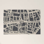 PARIS MAP BLACK RUSTIC Welcome Mat Gallery Image 1