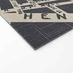 PARIS MAP BLACK RUSTIC Welcome Mat Gallery Image 2