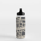 PARIS MAP BLACK RUSTIC Water Bottle Gallery Image 3