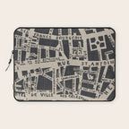 PARIS MAP BLACK RUSTIC Laptop Sleeve Gallery Image 1
