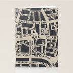 PARIS MAP BLACK RUSTIC Stationery Card Gallery Image 2