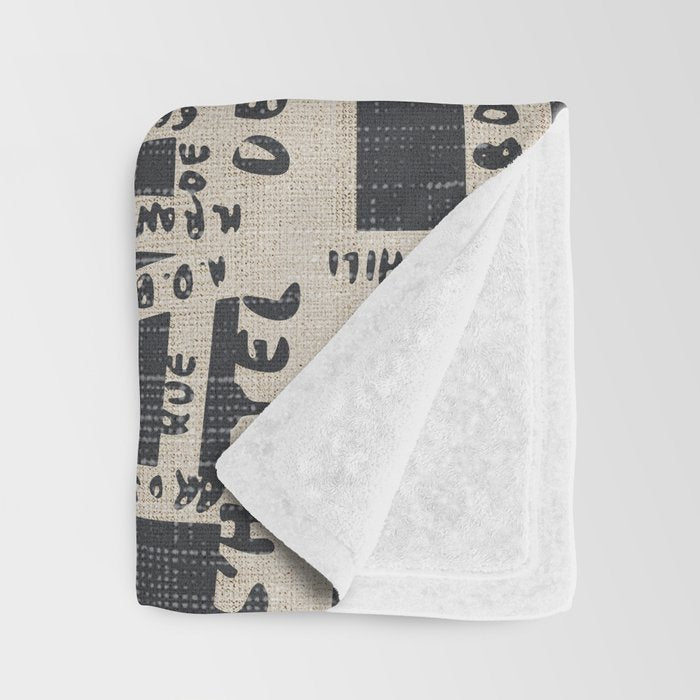 PARIS MAP BLACK RUSTIC Throw Blanket Gallery Image 3