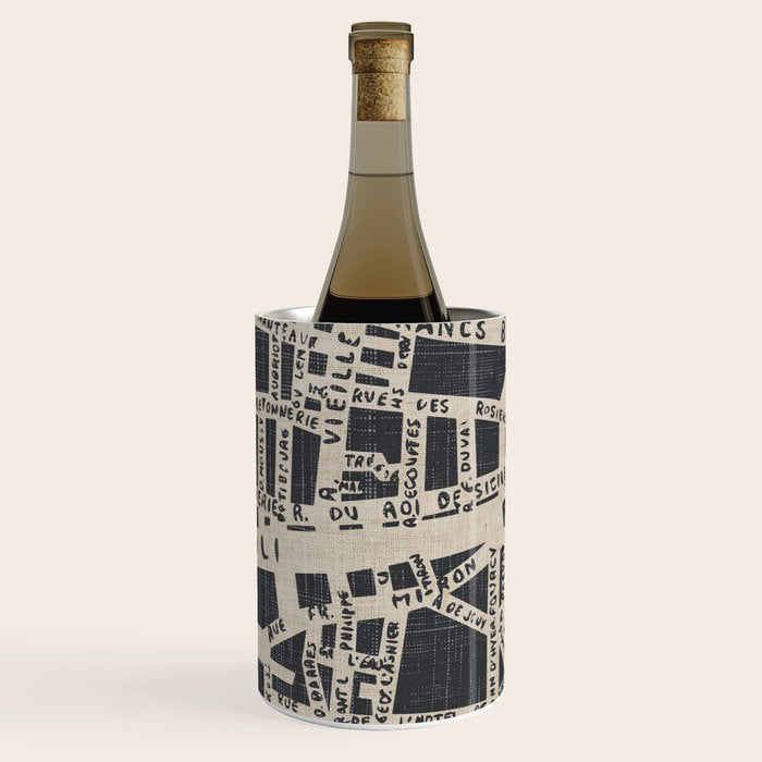PARIS MAP BLACK RUSTIC Wine Chiller Gallery Image 2