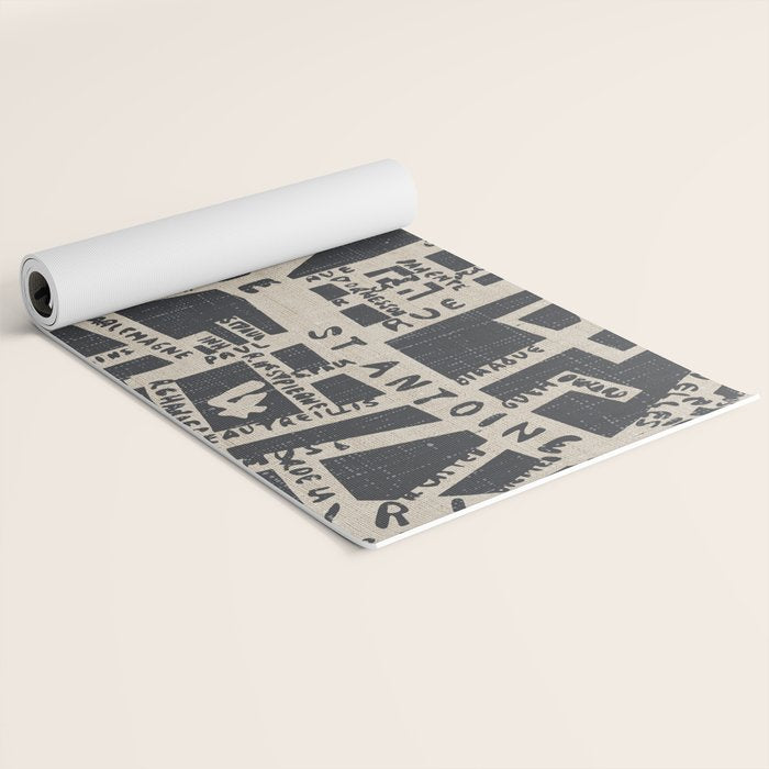 PARIS MAP BLACK RUSTIC Yoga Mat Gallery Image 2