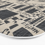 PARIS MAP BLACK RUSTIC Bath Mat Gallery Image 3