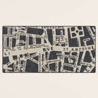 PARIS MAP BLACK RUSTIC Desk Mat Gallery Image 3