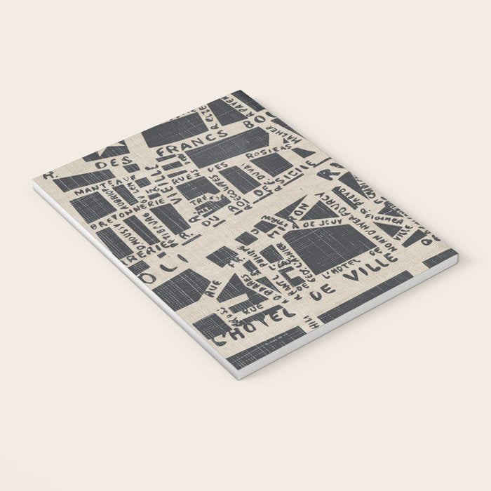 PARIS MAP BLACK RUSTIC Notebook Gallery Image 3