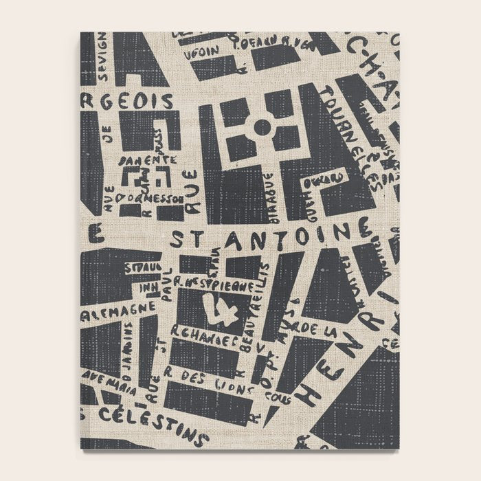 PARIS MAP BLACK RUSTIC Notebook Gallery Image 4