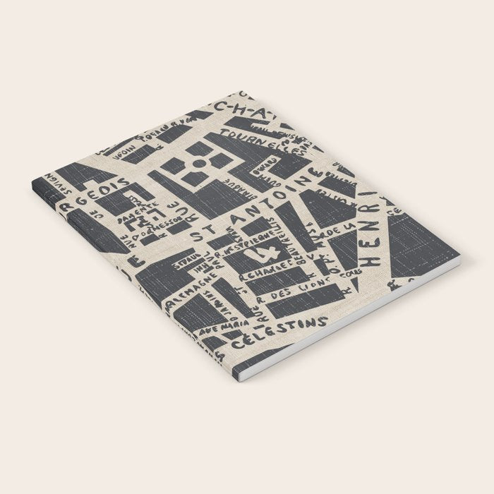 PARIS MAP BLACK RUSTIC Notebook Gallery Image 1
