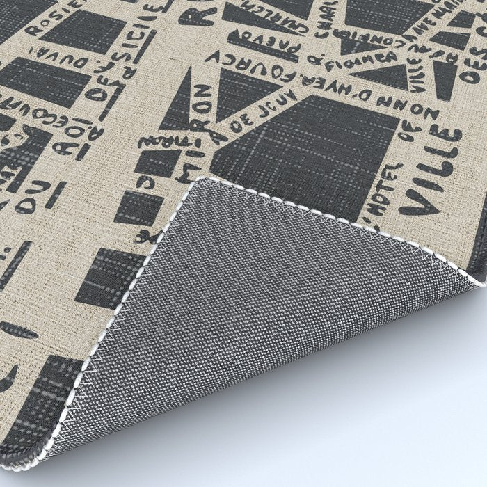 PARIS MAP BLACK RUSTIC Rug Gallery Image 4