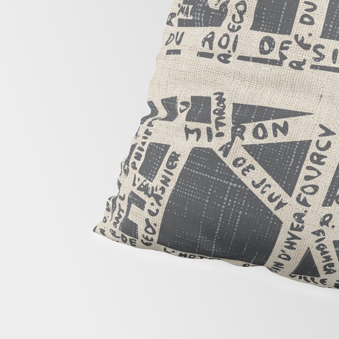 PARIS MAP BLACK RUSTIC Pillow Sham Gallery Image 4