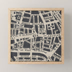 PARIS MAP BLACK RUSTIC Mini Art Print Gallery Image 1