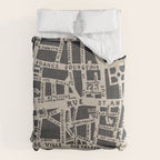 PARIS MAP BLACK RUSTIC Duvet Cover Gallery Image 6