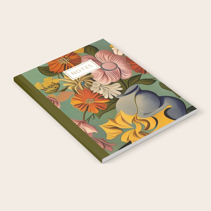 Quirky Abstract Vintage Retro Floral Notebook Gallery Image 1