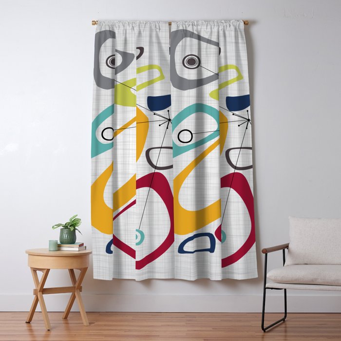 Mid Century Modern Art Window Curtain Gallery Image 1