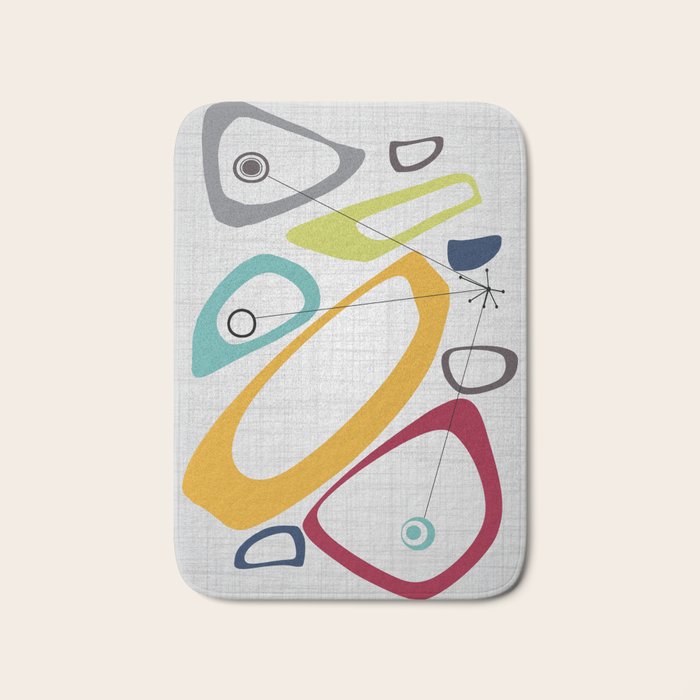 Mid Century Modern Art Bath Mat Gallery Image 1