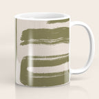 Olive Brushstrokes - Abstract Mid Century Modern Coffee Mug Gallery Image 1