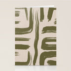 Olive Brushstrokes - Abstract Mid Century Modern Stationery Card Gallery Image 2