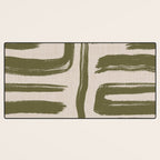 Olive Brushstrokes - Abstract Mid Century Modern Desk Mat Gallery Image 3