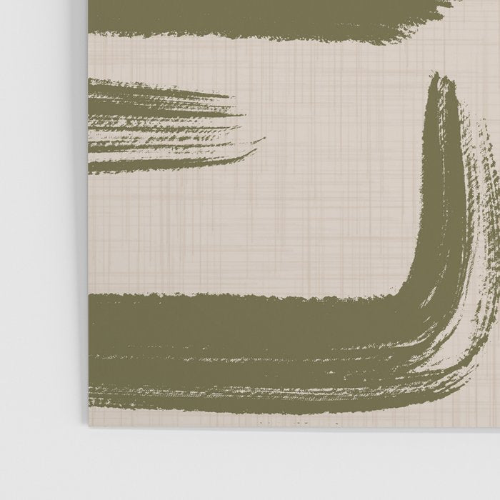 Olive Brushstrokes - Abstract Mid Century Modern Poster Gallery Image 3