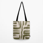 Olive Brushstrokes - Abstract Mid Century Modern Tote Bag Gallery Image 2