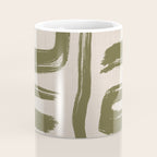 Olive Brushstrokes - Abstract Mid Century Modern Coffee Mug Gallery Image 4