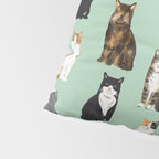 Cat breeds pattern kitty kittens cats tabby siamese white tortoiseshell Pillow Sham Gallery Image 4