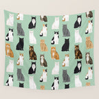 Cat breeds pattern kitty kittens cats tabby siamese white tortoiseshell Wall Tapestry Gallery Image 4