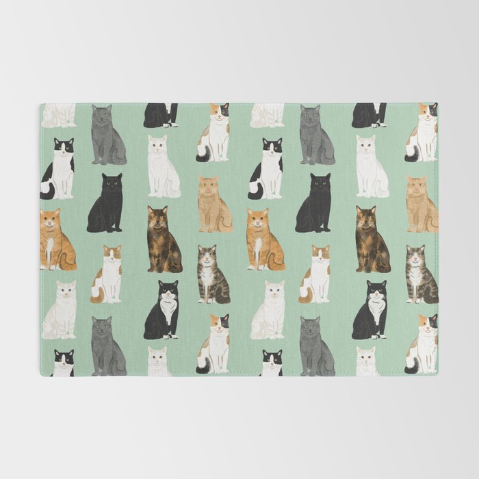 Cat breeds pattern kitty kittens cats tabby siamese white tortoiseshell Rug Gallery Image 2