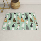 Cat breeds pattern kitty kittens cats tabby siamese white tortoiseshell Rug Gallery Image 1