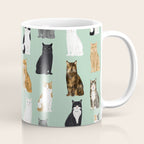 Cat breeds pattern kitty kittens cats tabby siamese white tortoiseshell Coffee Mug Gallery Image 1