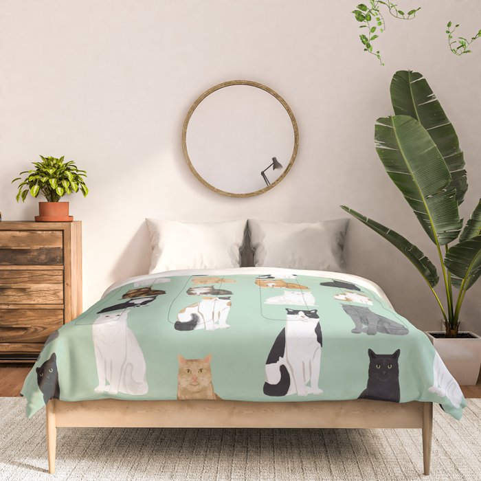 Cat breeds pattern kitty kittens cats tabby siamese white tortoiseshell Comforter Gallery Image 3