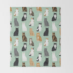 Cat breeds pattern kitty kittens cats tabby siamese white tortoiseshell Throw Blanket Gallery Image 2