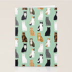 Cat breeds pattern kitty kittens cats tabby siamese white tortoiseshell Stationery Card Gallery Image 2