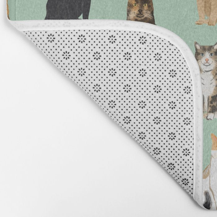 Cat breeds pattern kitty kittens cats tabby siamese white tortoiseshell Bath Mat Gallery Image 2