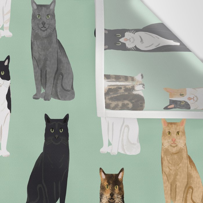 Cat breeds pattern kitty kittens cats tabby siamese white tortoiseshell Wall Tapestry Gallery Image 3