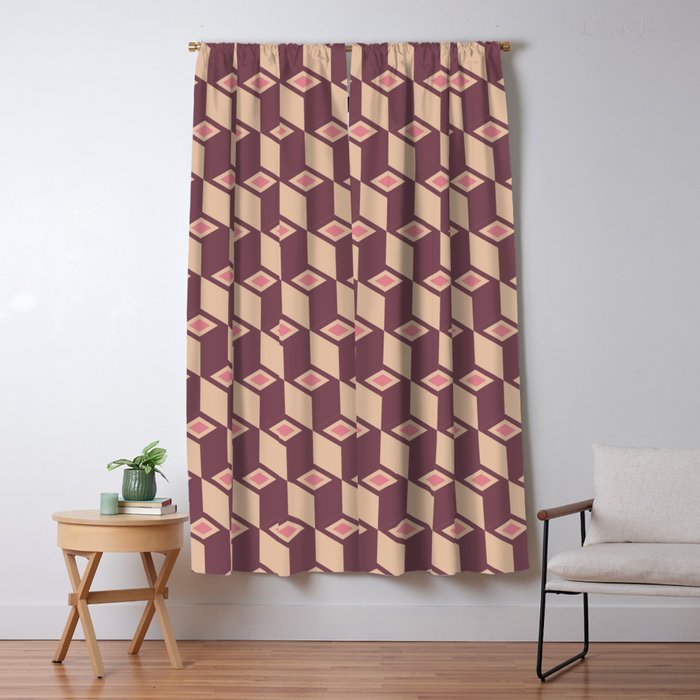Retro Geometric Bloom Revival Window Curtain Gallery Image 5