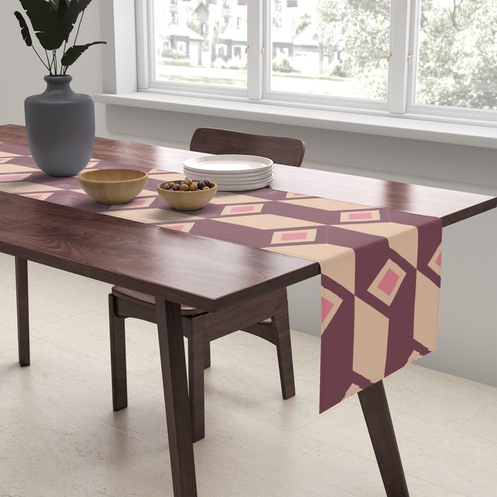 Retro Geometric Bloom Revival Table Runner Gallery Image 2